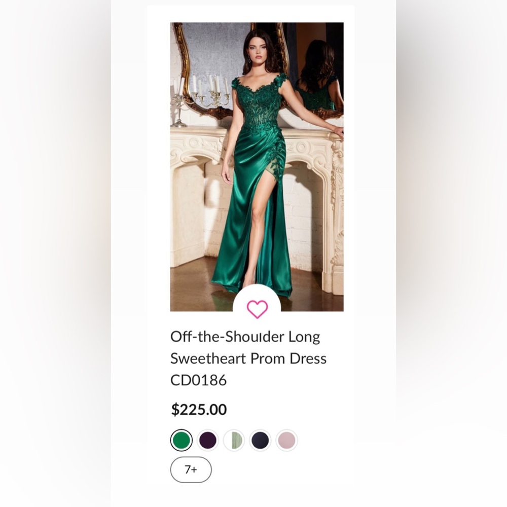 Elegant Green Off-the-Shoulder Prom Dress
